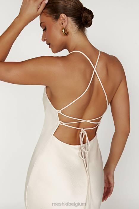 Sydney maxi-jurk met rechte hals Meshki room N4JN177 kleding