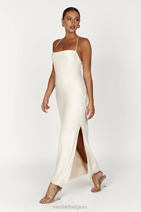 Sydney maxi-jurk met rechte hals Meshki room N4JN177 kleding