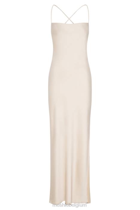 Sydney maxi-jurk met rechte hals Meshki room N4JN177 kleding