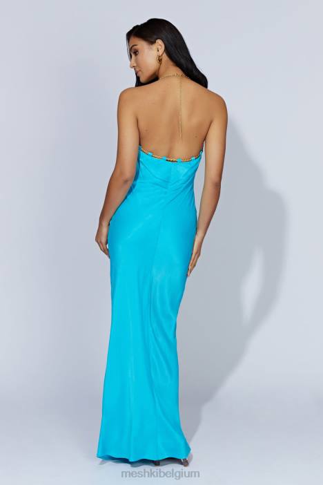 Sylvie ketting maxi-jurk Meshki aquamarijn N4JN608 kleding