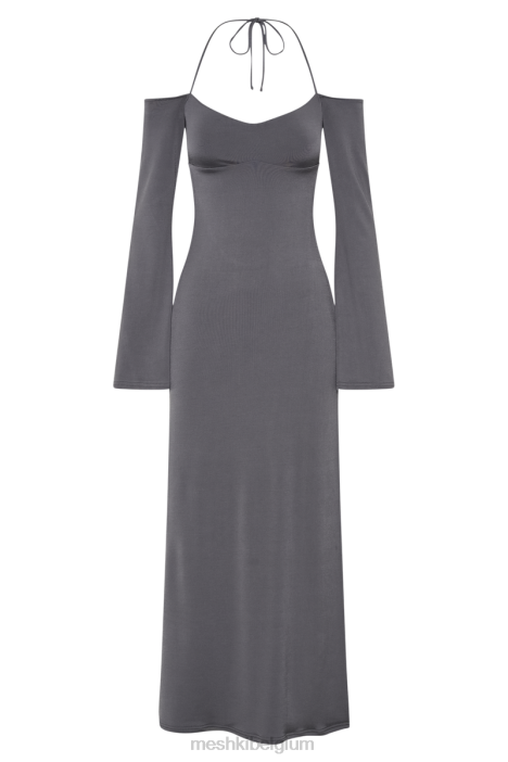 Tia slinky off-shoulder maxi-jurk Meshki houtskool N4JN99 kleding