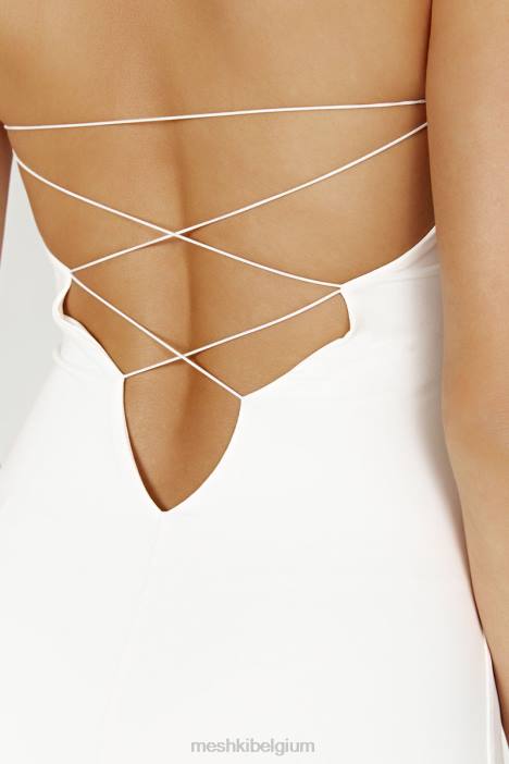 Vivian strapless maxi-jurk met strikband van gerecycleerd nylon Meshki wit N4JN396 kleding