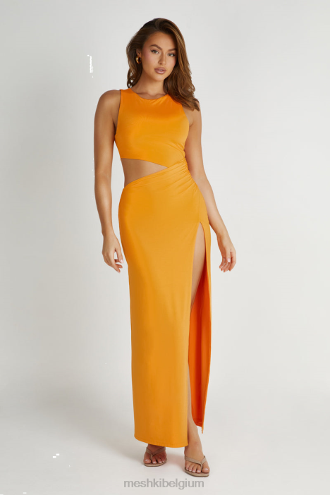 Wenen slinky maxi-jurk Meshki oranje N4JN301 kleding