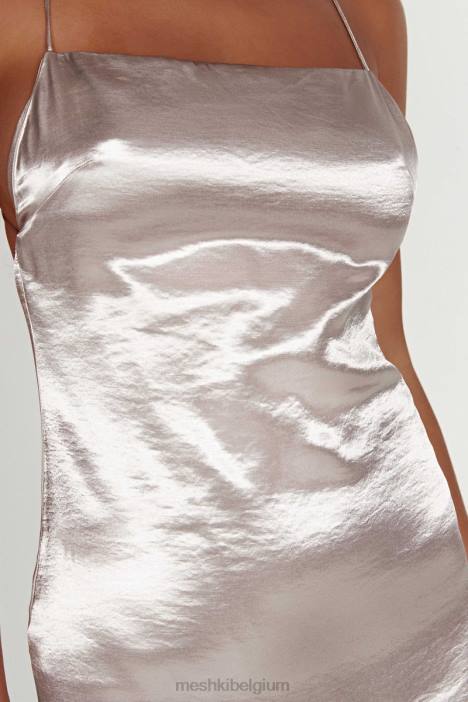 Whitney wetlook maxi-jurk Meshki bronzen N4JN246 kleding