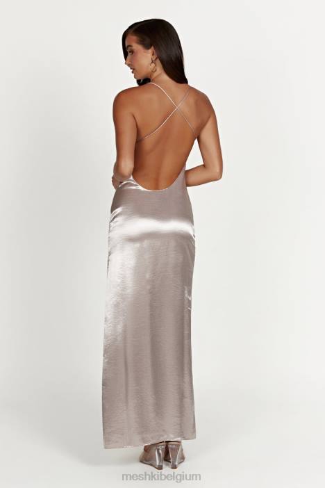 Whitney wetlook maxi-jurk Meshki bronzen N4JN246 kleding