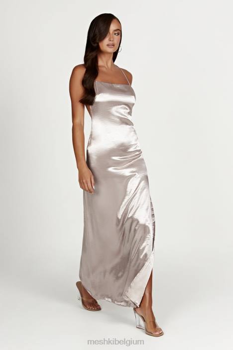 Whitney wetlook maxi-jurk Meshki bronzen N4JN246 kleding