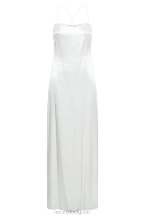 Whitney wetlook maxi-jurk Meshki wit N4JN355 kleding