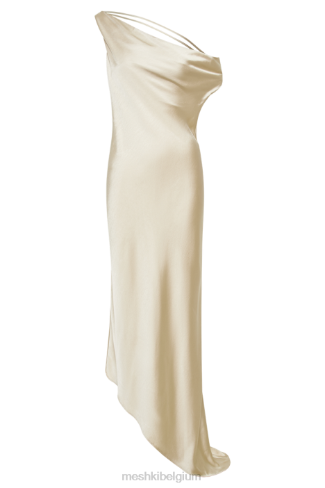 Yvette slip maxi-jurk met asymmetrische zoom Meshki goud N4JN49 kleding