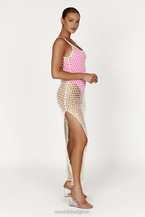 bodhi gehaakte maxi-jurk Meshki wit N4JN735 kleding