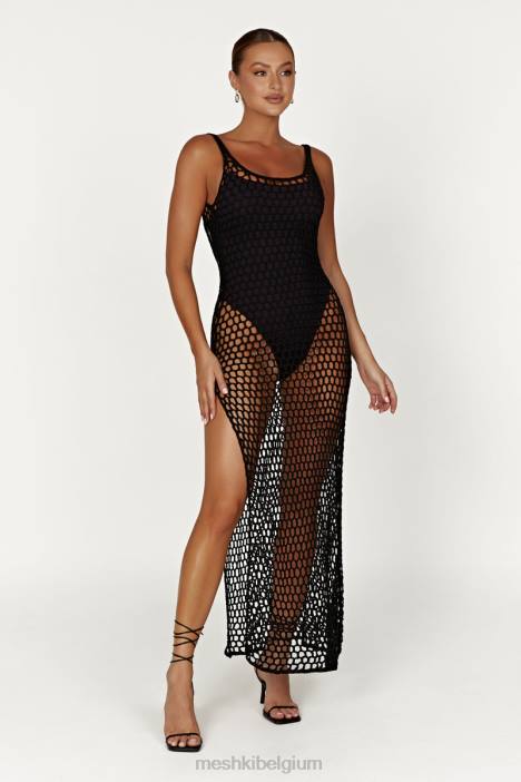 bodhi gehaakte maxi-jurk Meshki zwart N4JN541 kleding