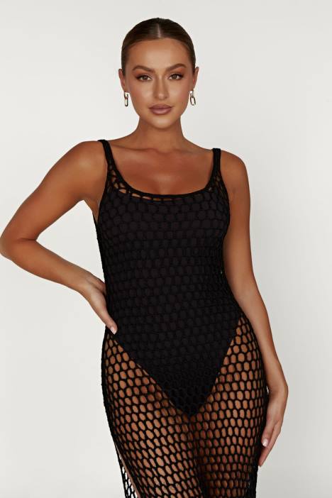 bodhi gehaakte maxi-jurk Meshki zwart N4JN541 kleding