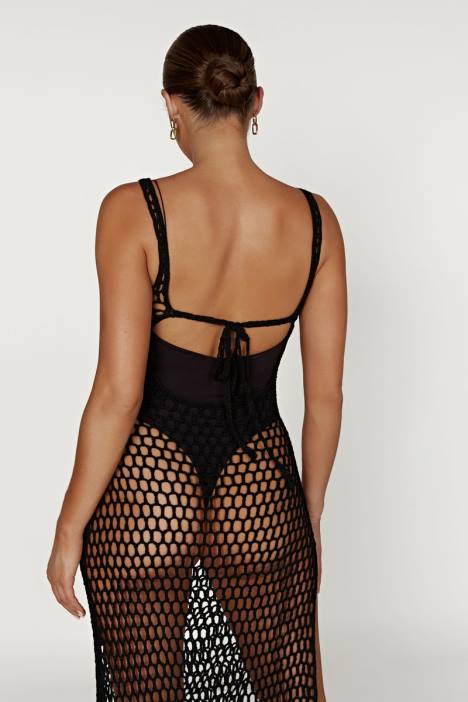 bodhi gehaakte maxi-jurk Meshki zwart N4JN541 kleding