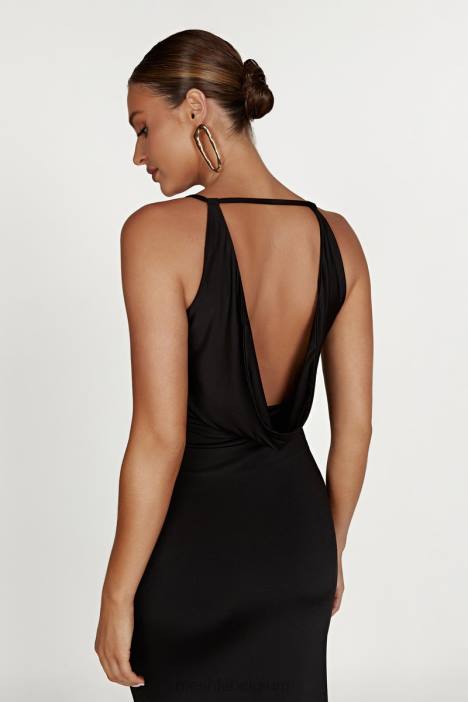 dorit soepelvallende maxi-jurk zonder rug Meshki zwart N4JN743 kleding