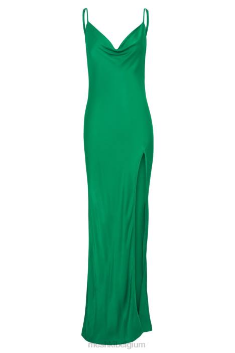 jade maxi-jurk met col en rugloze halslijn Meshki groente N4JN264 kleding