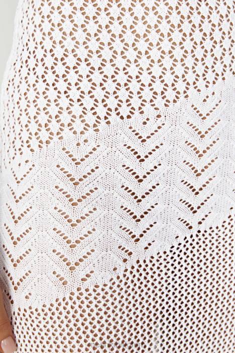 jody jurk van gemengd garen met één schouder Meshki wit N4JN457 kleding