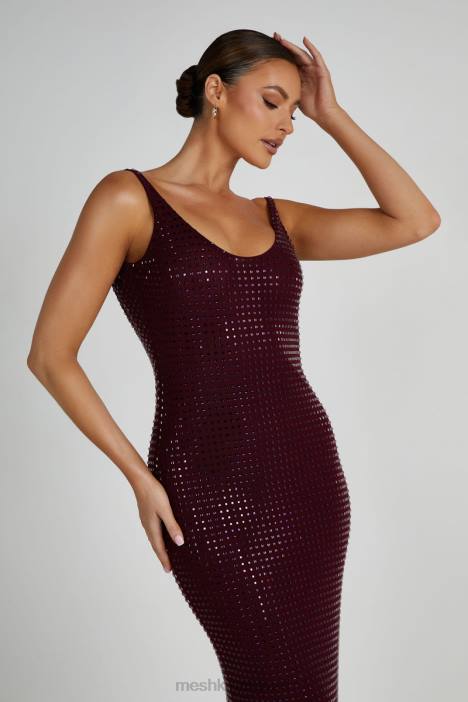 pam vierkante maxi-jurk met diamanten Meshki BES N4JN128 kleding