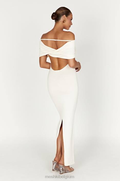 terese off-shoulder gebreide maxi-jurk Meshki room N4JN299 kleding
