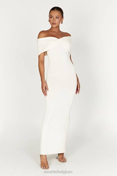 terese off-shoulder gebreide maxi-jurk Meshki room N4JN299 kleding