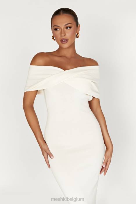 terese off-shoulder gebreide maxi-jurk Meshki room N4JN299 kleding