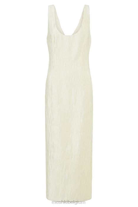 theia plissé maxi-jurk Meshki ivoor N4JN335 kleding