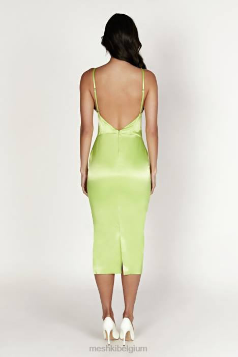 Brie korset midi-jurk Meshki pistache groen N4JN683 kleding