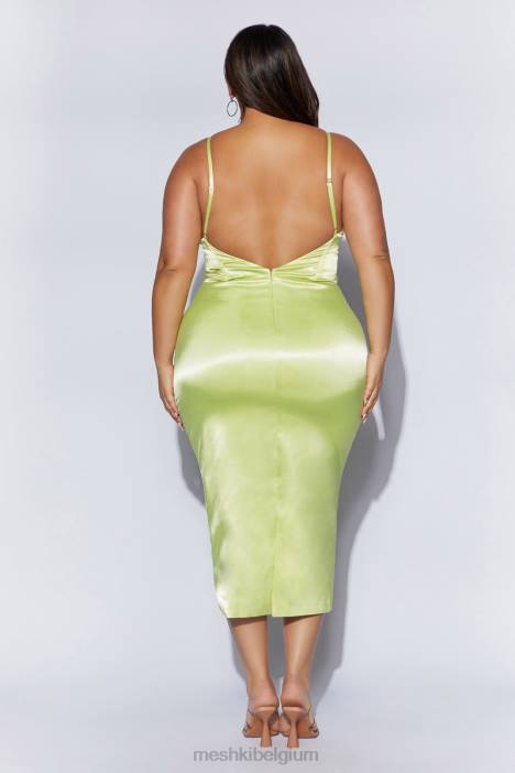 Brie korset midi-jurk Meshki pistache groen N4JN683 kleding