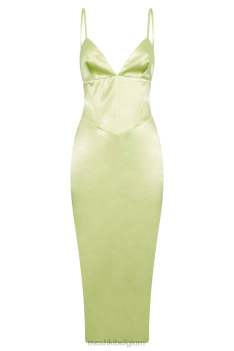 Brie korset midi-jurk Meshki pistache groen N4JN683 kleding