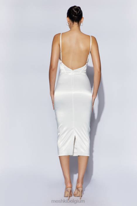 Brie korset midi-jurk Meshki wit N4JN663 kleding