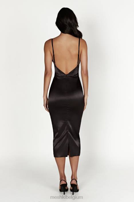 Brie korset midi-jurk Meshki zwart N4JN644 kleding