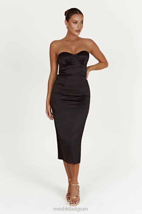 Bryony bodycon midi-jurk met cupmaat Meshki zwart N4JN393 kleding