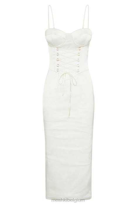 Camelia korset midi-jurk Meshki ivoor N4JN594 kleding