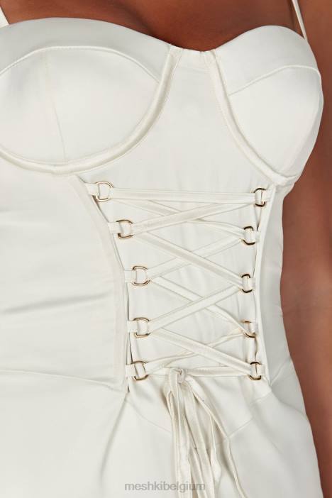 Camelia korset midi-jurk Meshki ivoor N4JN594 kleding