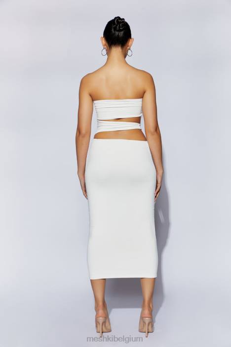 Cassandra uitgesneden midi-jurk Meshki wit N4JN699 kleding