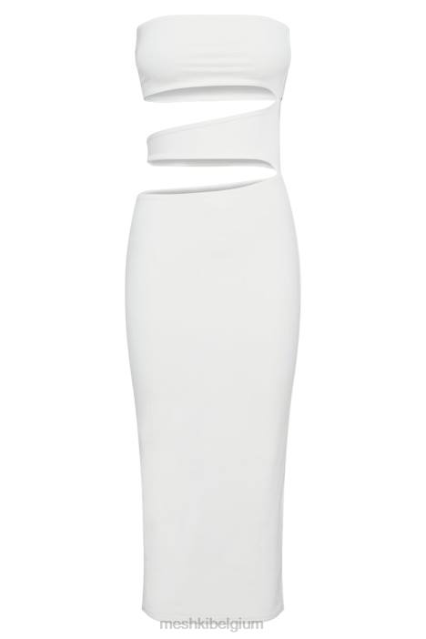 Cassandra uitgesneden midi-jurk Meshki wit N4JN699 kleding
