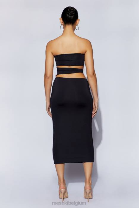 Cassandra uitgesneden midi-jurk Meshki zwart N4JN697 kleding