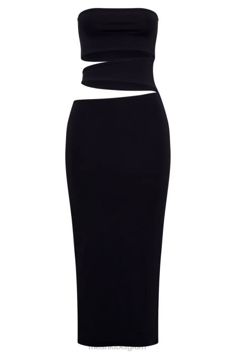Cassandra uitgesneden midi-jurk Meshki zwart N4JN697 kleding