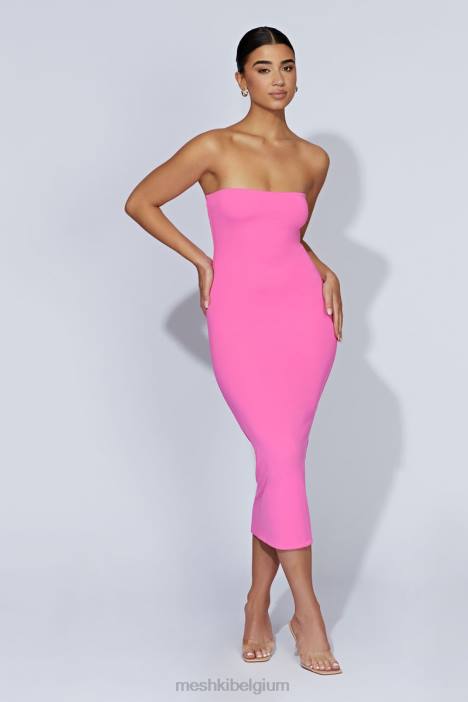 Cassidy strapless midi-jurk Meshki kauwgom roze N4JN518 kleding