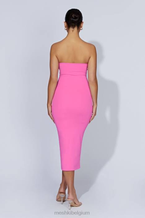 Cassidy strapless midi-jurk Meshki kauwgom roze N4JN518 kleding