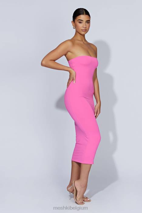 Cassidy strapless midi-jurk Meshki kauwgom roze N4JN518 kleding