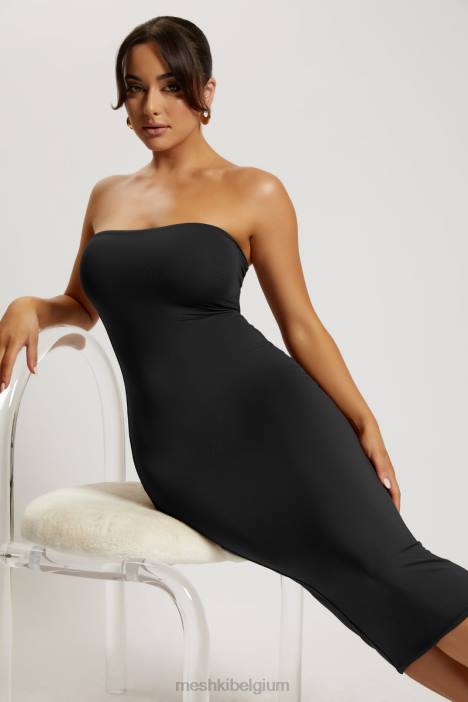 Cassidy strapless midi-jurk Meshki zwart N4JN677 kleding