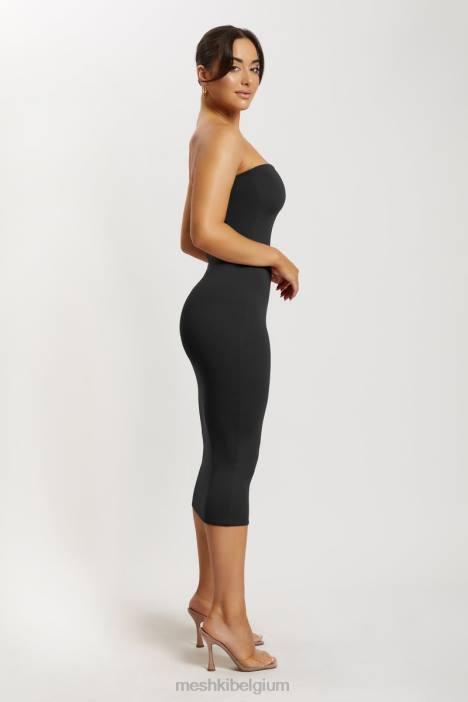 Cassidy strapless midi-jurk Meshki zwart N4JN677 kleding