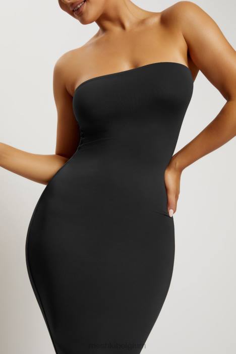 Cassidy strapless midi-jurk Meshki zwart N4JN677 kleding