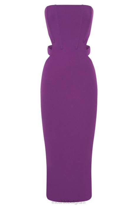 Catherine uitgesneden midi-jurk Meshki paars N4JN626 kleding