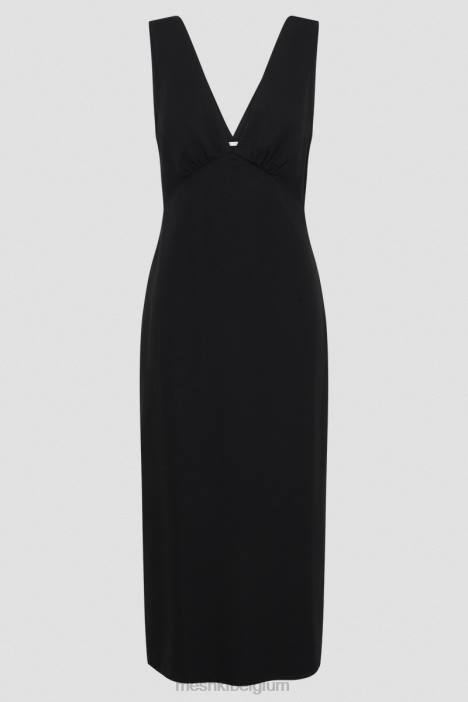 Elspeth linnen midi-jurk Meshki zwart N4JN403 kleding