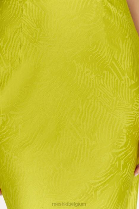 Fallon midi-jurk met kap Meshki chartreuse N4JN624 kleding
