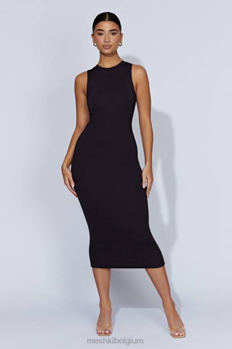 Jill mouwloze tank midi-jurk Meshki zwart N4JN467 kleding