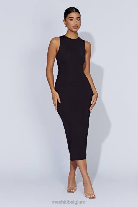 Jill mouwloze tank midi-jurk Meshki zwart N4JN467 kleding