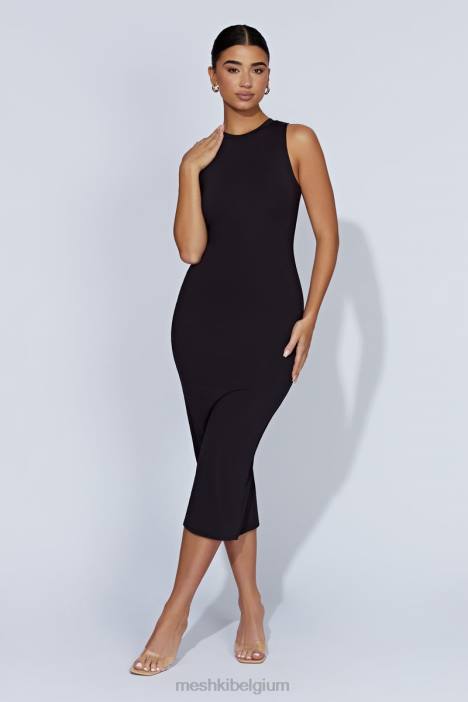 Jill mouwloze tank midi-jurk Meshki zwart N4JN467 kleding