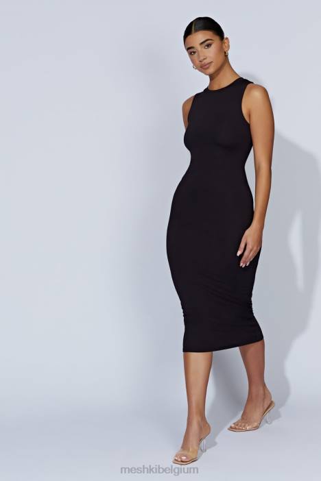Jill mouwloze tank midi-jurk Meshki zwart N4JN467 kleding