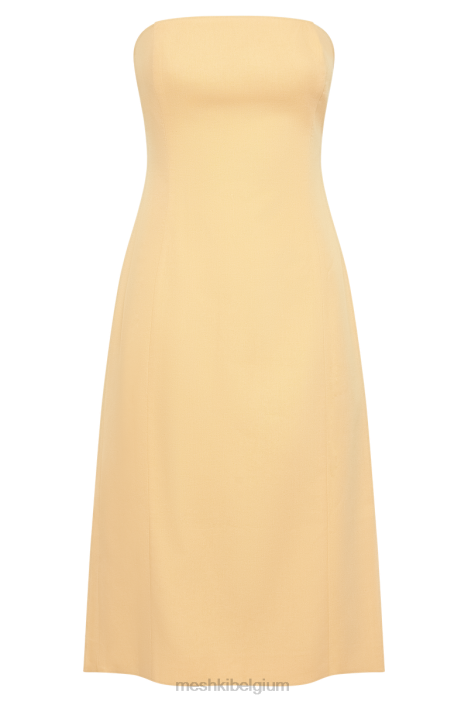 Kyleigh linnen strapless midi-jurk Meshki mango N4JN341 kleding